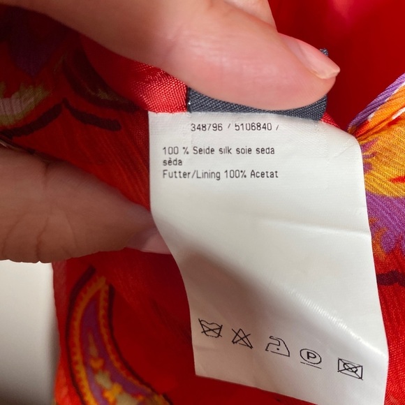 Oui Paisley Print Red Midi Silk Dress - Picture 11 of 11